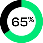 65 percent pie graph
