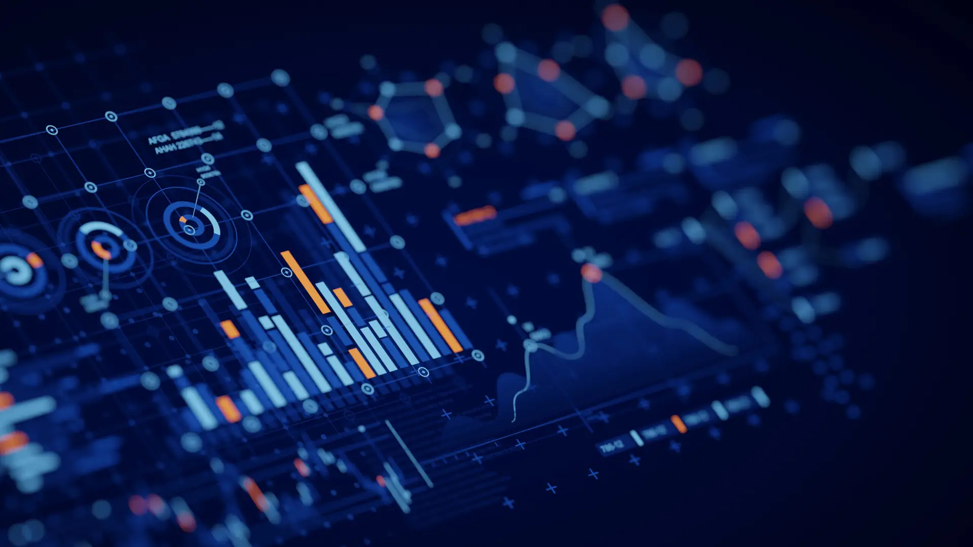 Financial data document graph chart report statistic marketing research development  planning management strategy analysis accounting. Financial business technology hologram concept. 3d rendering.